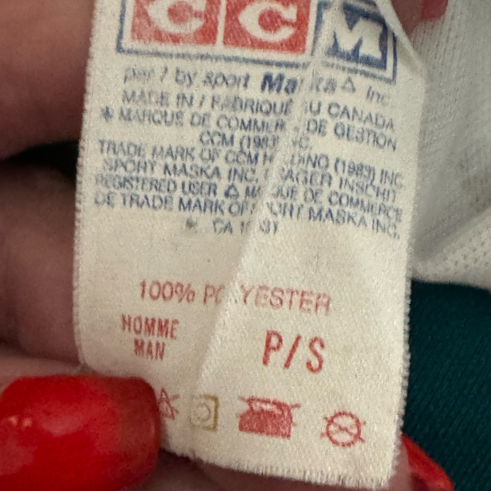 CCM Polyester Hockey Jersey Mighty Ducks size small. Pit equals 19.”, length 25” - Picture 5 of 6